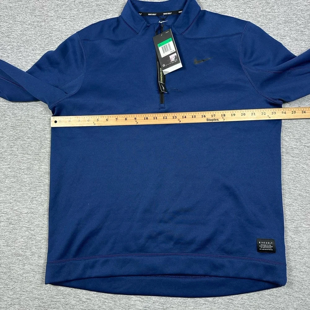 Nike Golf Pullover Mens Size XL Blue Therma Fit 1/4 Zip Long Sleeve NEW